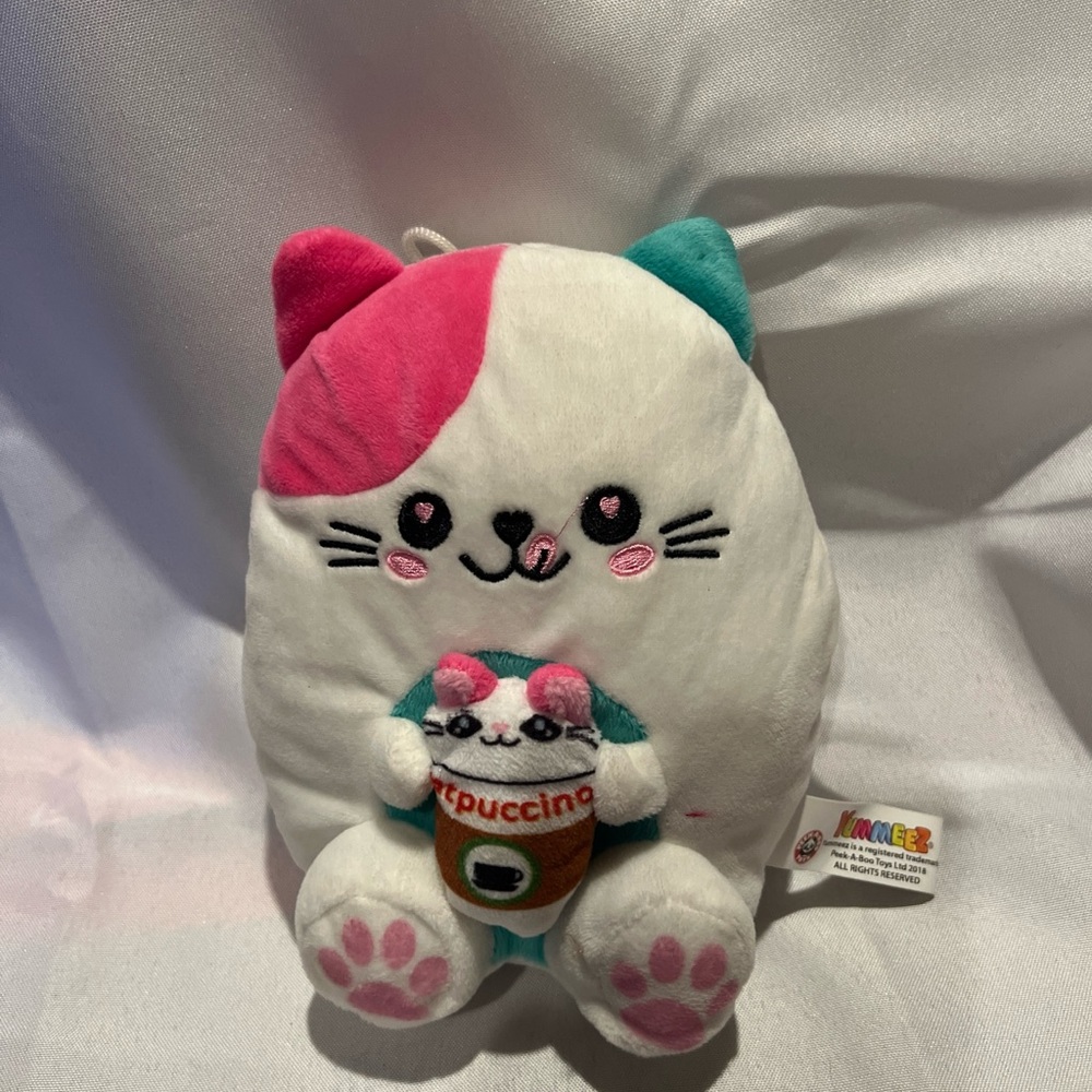 Peekaboo Kitty & Catpuccino Yumeez Plushie 9”, Vintage Rare Plush, Collectible